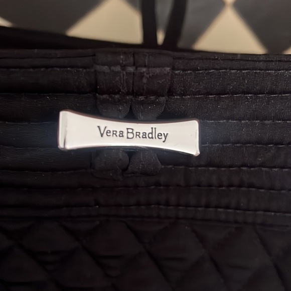 Black quilted Vera Bradley tote, silver toggle, excellent condition no tags, - Picture 12 of 13
